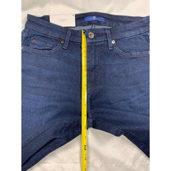 7 For All Mankind Kimmie Straight Jeans Women's 28 Blue Dark Wash NWT - Picture 5 of 12